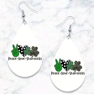 PEACE*LOVE*SHAMROCKS EARRINGS